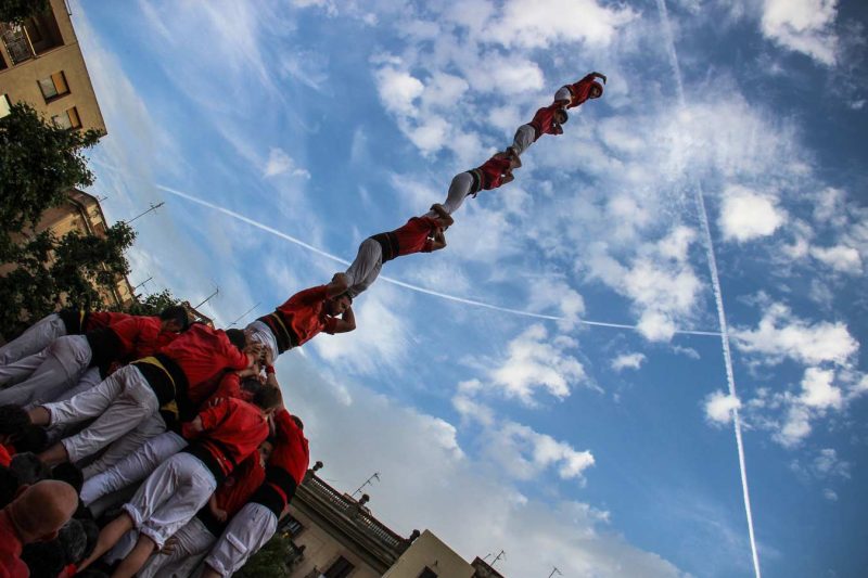 pilar Colla Joves de Valls a la Diada del Pati, Valls, Juny 2018