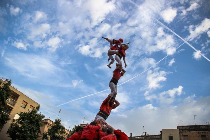 caiguda pilar Colla Joves de Valls a la Diada del Pati, Valls, Juny 2018