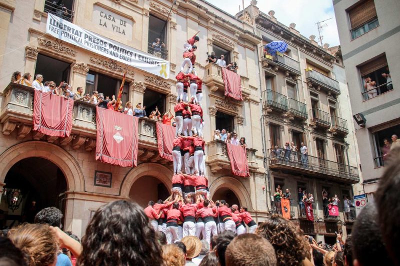 4de9 amb folre i agulla Colla Vella de Valls a Sant Joan, Valls, Juny 2018