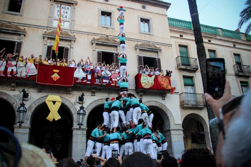 pilar de 8 amb folre i manilles Castellers de Vilafranca a Vilanova i la Geltrú, Juliol 2018