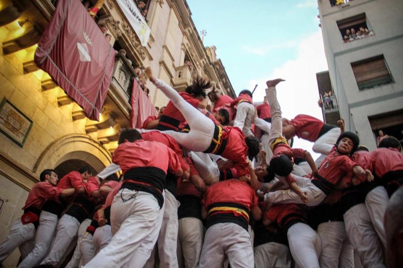 caiguda del 3de10fm Colla Vella de Valls a Firagost, Agost 2018