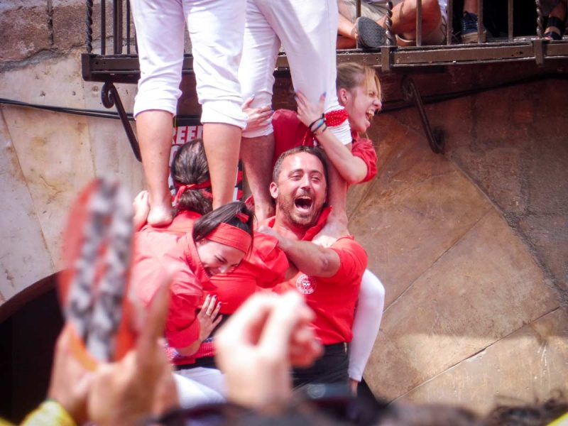 celebració 2de8 net Colla Joves de Valls a Sant Fèlix, Vilafranca del Penedès, Agost 2018
