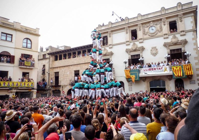 intent de 4de10fm Castellers de Vilafranca a Sant Fèlix, Agost 2018