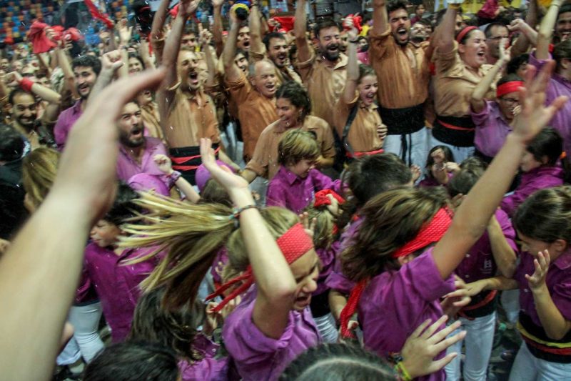 Moixiganguers + Xiquets de Reus al Concurs de Tarragona, Octubre 2018 celebració conjunta