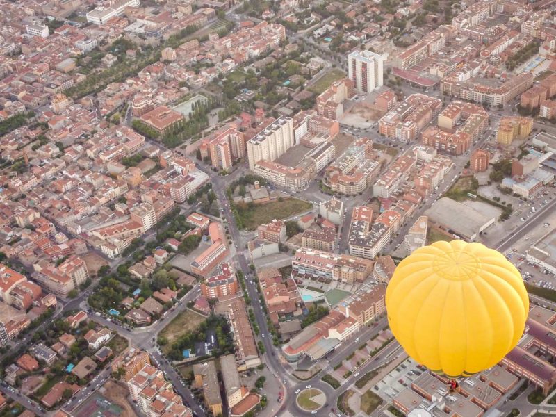 igualada vista des d'un globus