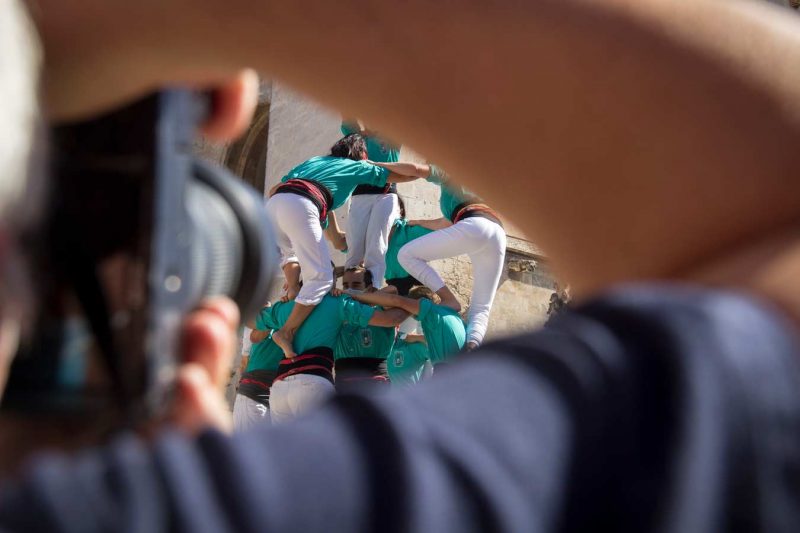 un castell a través de la càmera Castellers de Vilafranca,
