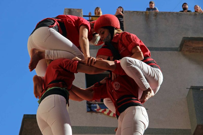 2de7 2 de 7 Colla Joves Xiquets de Valls, Diada de Santa Úrsula, Valls, Octubre 2021