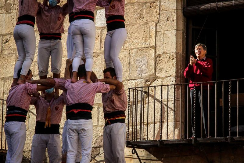 senyor del balcó Xiquets de Tarragona, Diada de Tots Sants, Vilafranca del Penedès, Novembre 2021