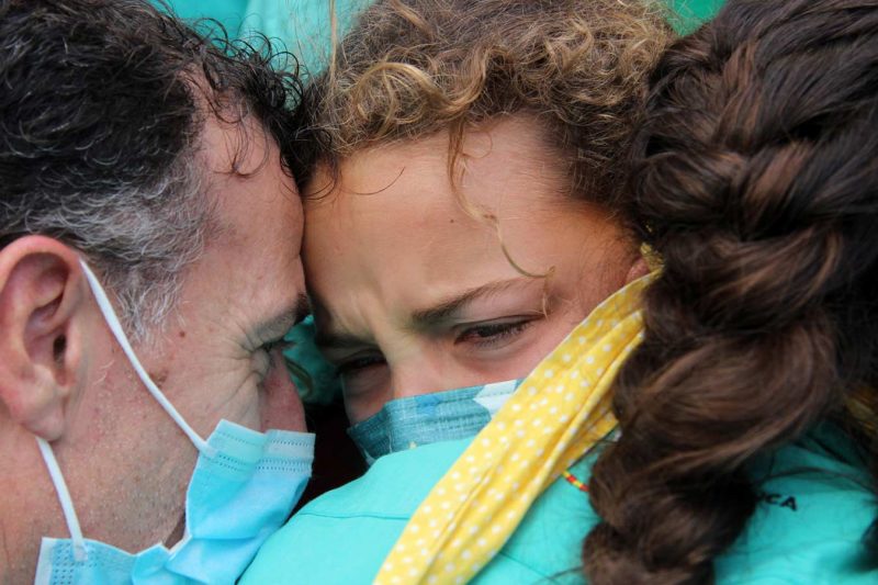 pilar de 6 descarregat Castellers de Vilafranca, Diada de Tots Sants, Vilafranca del Penedès, Novembre 2021