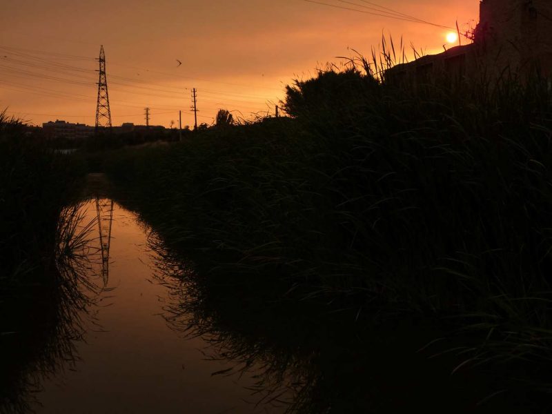 posta de sol al riu anoia rec igualada